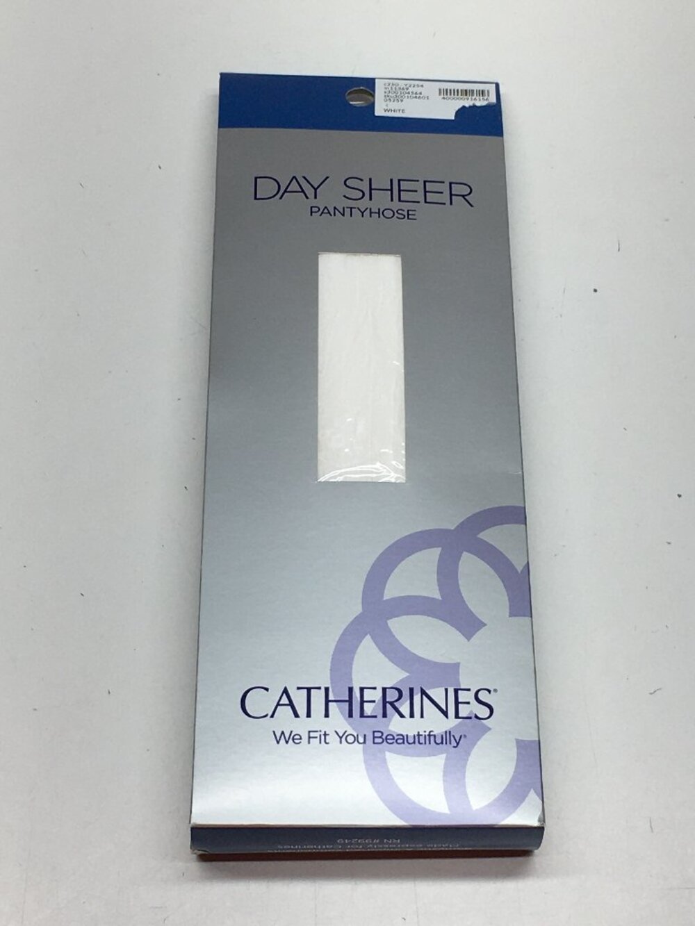 Catherines Pantyhose Day Sheer Hosiery Ribbed Panty White Plus Size E